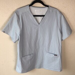 Figs Chambray Casma Three-Pocket Scrub Top XXL